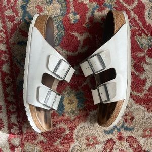 Birkenstock Arizona white leather